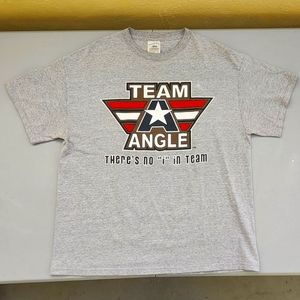 WWE Team Angle There's No i in Team Grey XL Poly/Cotton T-shirt Kurt Angle 2003